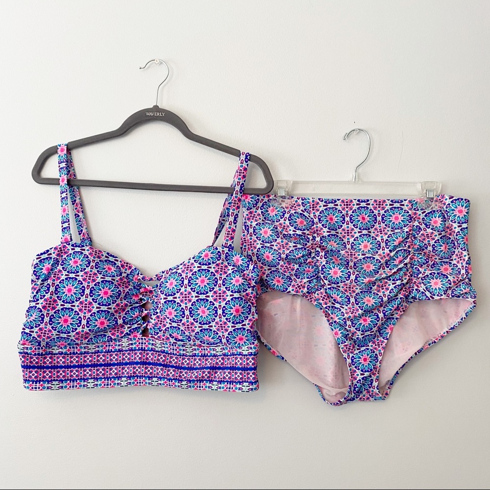 Torrid Tile Print Colorful Mandala Bikini Two Piece Swimsuit Set Womens Size 2X